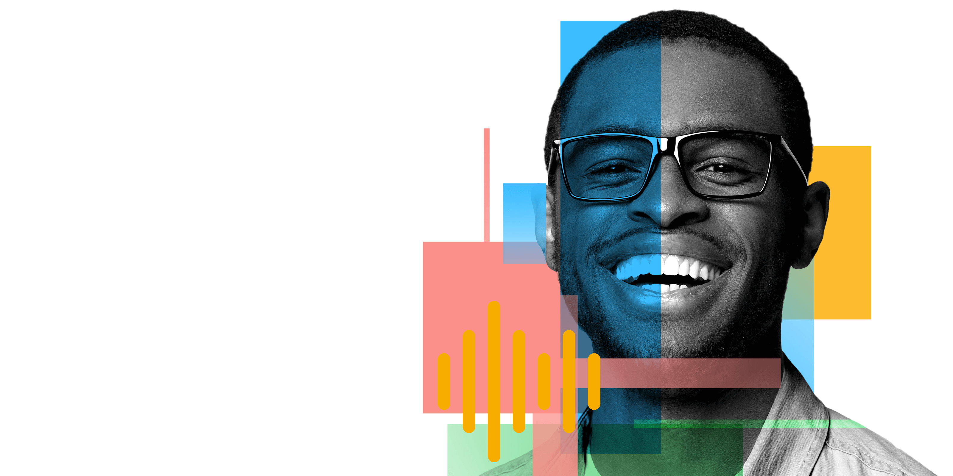 Smiling man proving liveness
