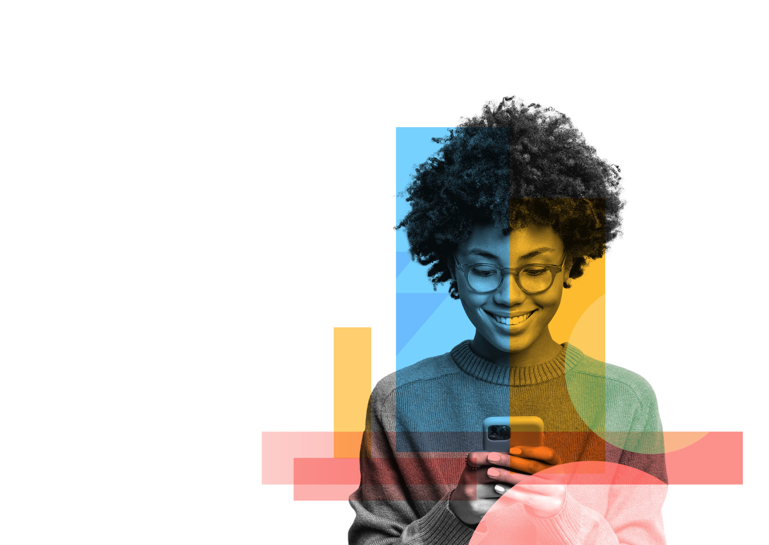 Woman onboarding on her smartphone