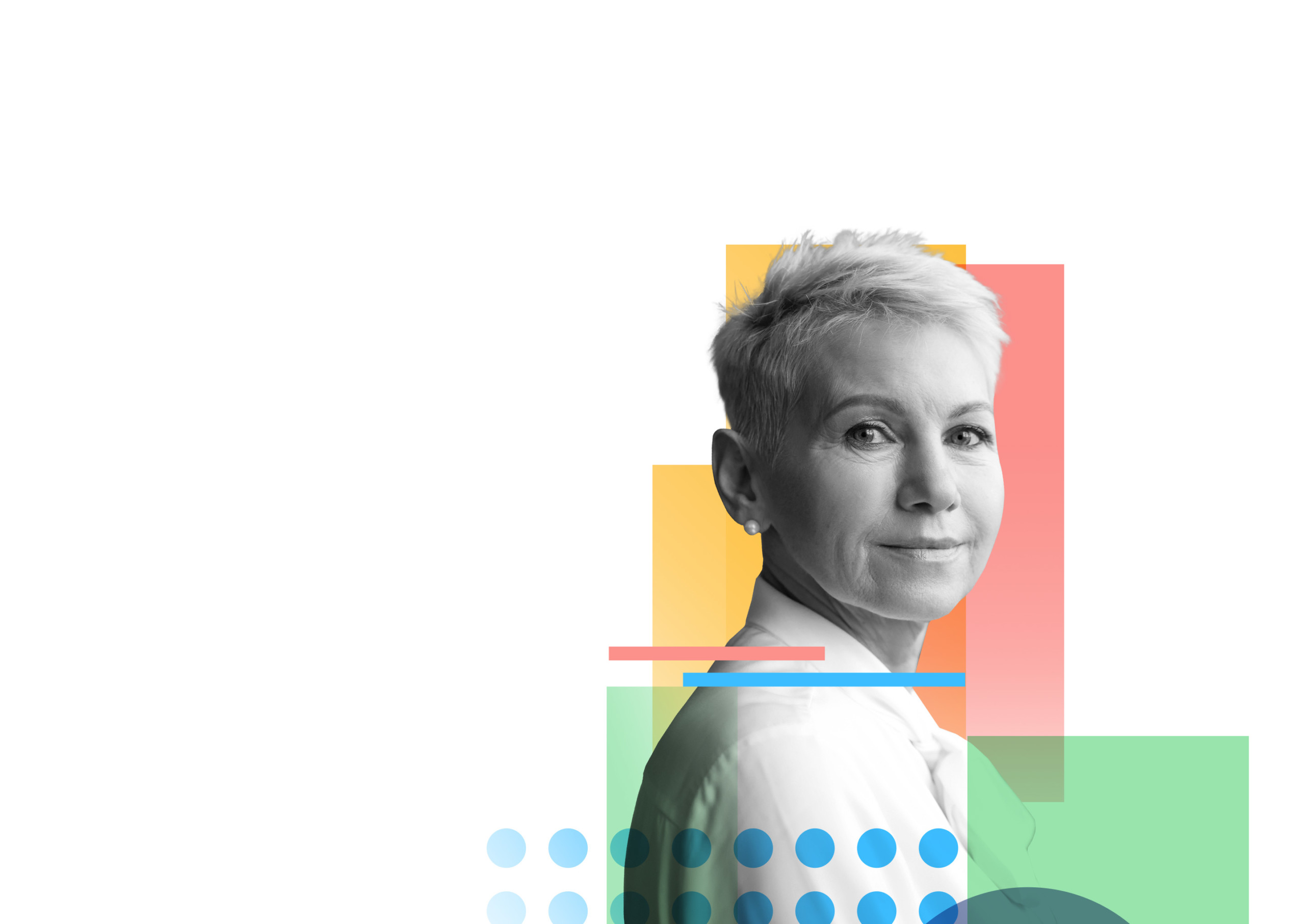 Woman with color bars
